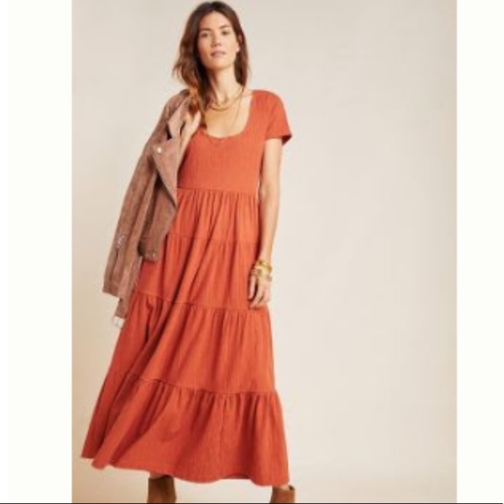 Anthropologie MAEVE GILLIAN TIERED MAXI DRESS M